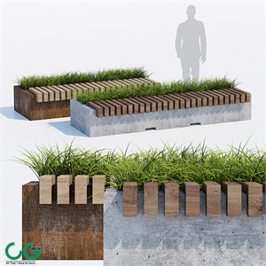 Big green benches